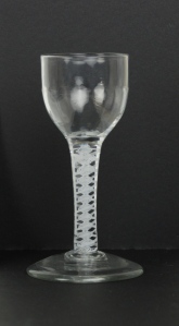 36E Opaque white twist stem, English wine c. 1765